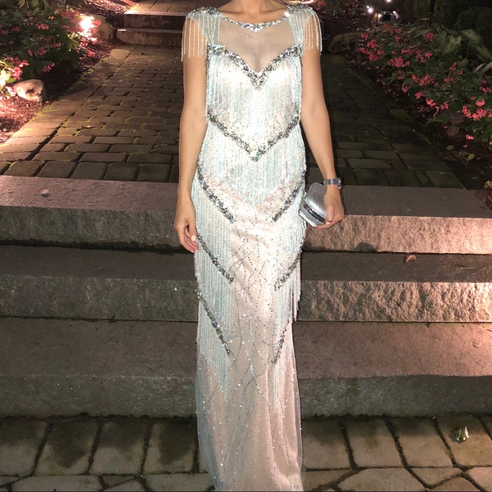 Terani Couture fringe dress